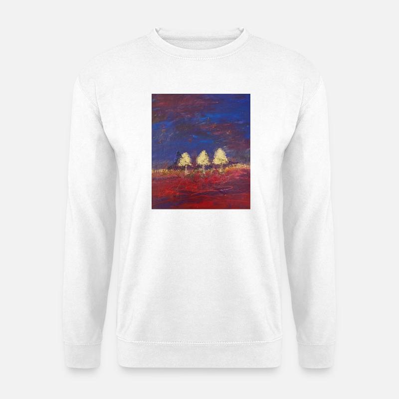 Three trees in sunset - Unisex Sweatshirt - white