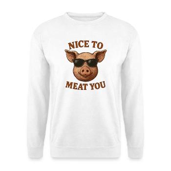 Cochon avec des lunettes de soleil Sympa de te dévorer - Sweat-shirt Unisexe - blanc - Devant
