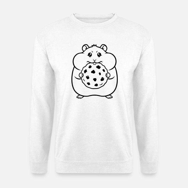 Hamster Keks Cookie Outline - Unisex Pullover - Weiß