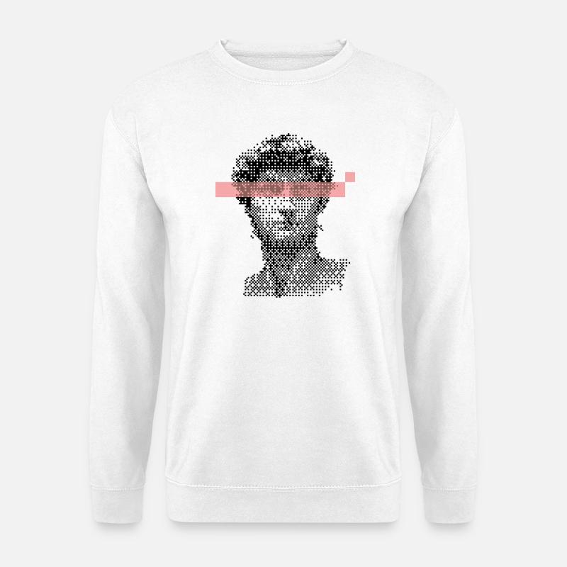 Digital David Michelangelo Pixel design - Unisex Sweatshirt - white