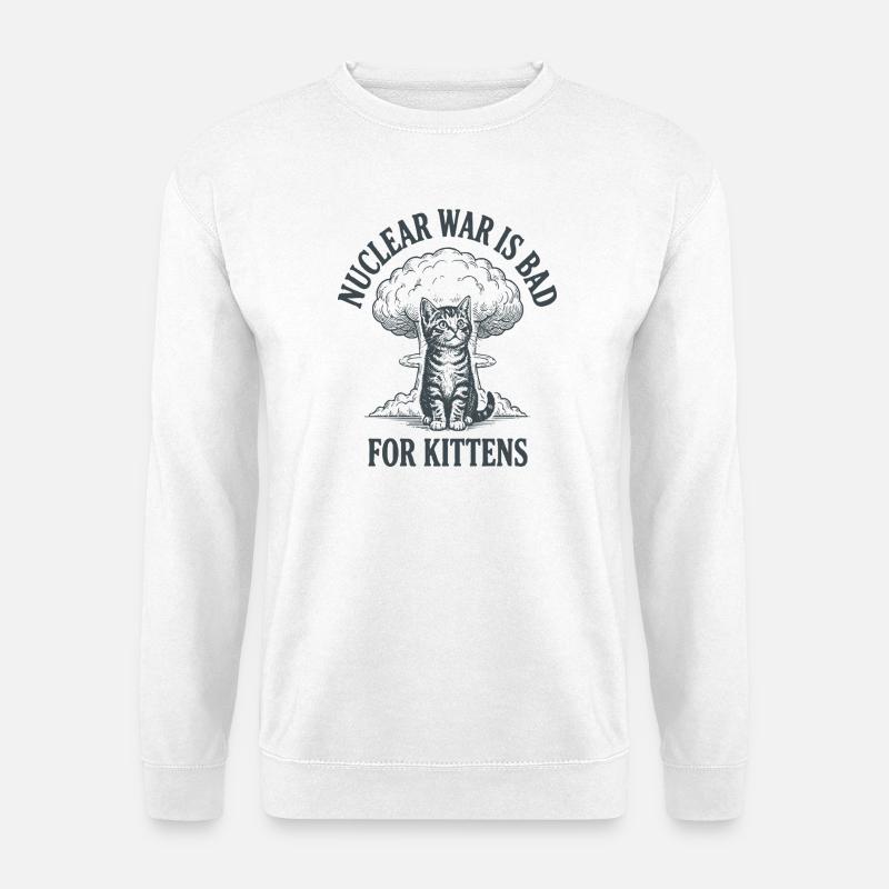 Kitten Against Nuclear War - Unisex Sweatshirt - white