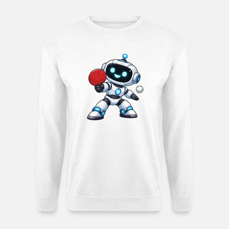 Roboter Tisch Tennis - Unisex Pullover - Weiß