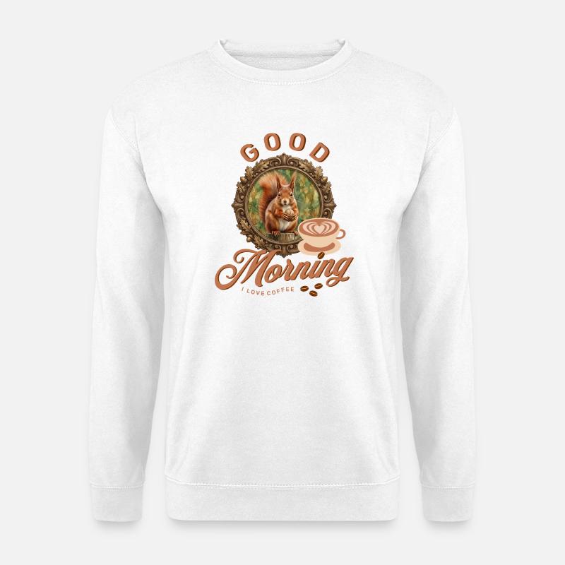 Morning coffee with squirrels - Unisex Sweatshirt - white