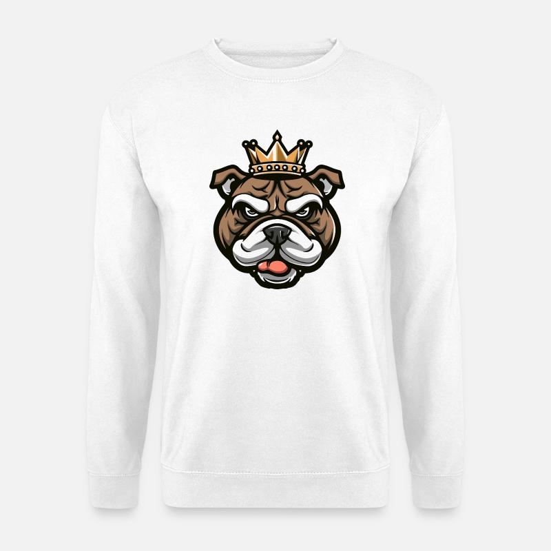 Bulldog Hund Krone - Unisex Pullover - Weiß