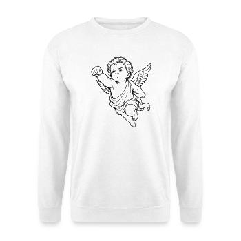 Flying Cherub Angel Fist Motif - Unisex Sweatshirt - white - Front