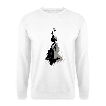 Lachender Yokai – Trickster-Dämon Sumi-e - Unisex Pullover - Weiß - Vorne
