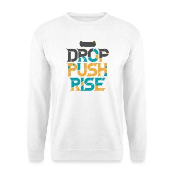 Drop Push Rise Typo Distress - Unisex Sweatshirt - white - Front