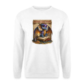 Cave Guard niedliches Fantasy-Buch Dragon lesen - Unisex Pullover - Weiß - Vorne
