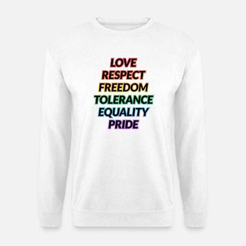 Pride Rainbow Values Tee - Unisex Pullover - Weiß