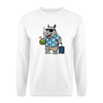 Rhino en vacances à Hawaï - Sweat-shirt Unisexe - blanc - Devant