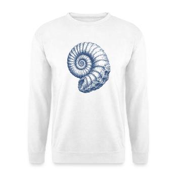 Ammonit Fossil Urzeit Meer Vintage Kunst - Unisex Pullover - Weiß - Vorne