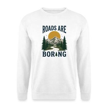 Trailrunning – Straßen sind langweilig - Unisex Pullover - Weiß - Vorne