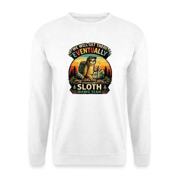 Funny Sloth Hiking Gift for Campers - Unisex Sweatshirt - white - Front