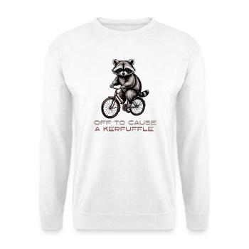Los, um einen Aufruhr zu verursachen, Waschbär - Unisex Pullover - Weiß - Vorne