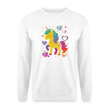 Cute Unicorn with Hearts Design - Unisex Sweatshirt - white - Front