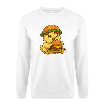 Petit poulet mignon Burger de dessin animé drôle - Sweat-shirt Unisexe - blanc - Devant