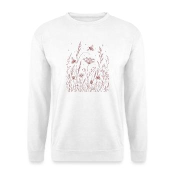 Floral flowers with bees - Unisex Sweatshirt - white - Front