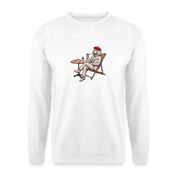 Caniche Français Vin & Fromage Design original drôle - Sweat-shirt Unisexe - blanc - Devant