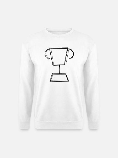 Pokal handgezeichnet - Unisex Pullover - Weiß