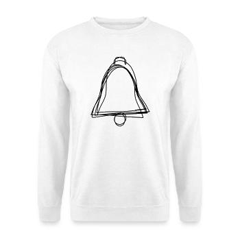 Glocke handgezeichnet - Unisex Pullover - Weiß - Vorne - Alina (178cm) & Michal (187cm)
