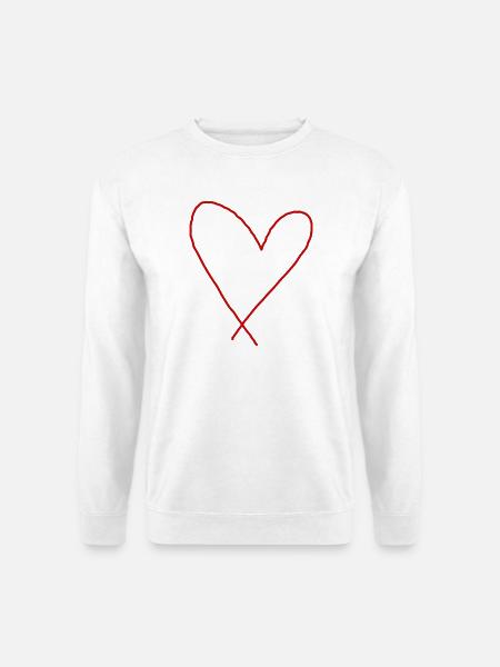 Rotes Herz Geschenkidee Liebe verliebt  - Unisex Pullover - Weiß