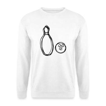 Kegel handgezeichnet - Unisex Pullover - Weiß - Vorne - Alina (178cm) & Michal (187cm)