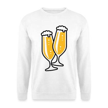 2 Pilsgläser Stoßen An (Bier Pils Schlank / 2C) - Unisex Pullover - Weiß - Vorne - Alina (178cm) & Michal (187cm)