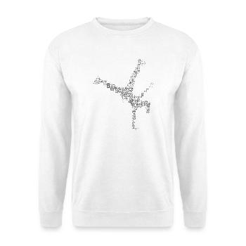 Geschenkidee für die Breakdancerin mit Streetdance - Unisex Pullover - Weiß - Vorne - Alina (178cm) & Michal (187cm)