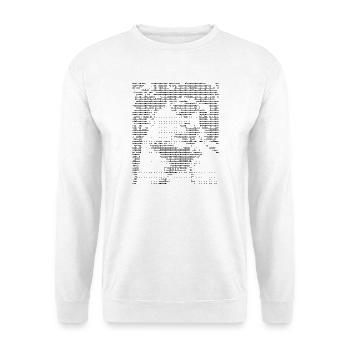 Michelangelo David ASCII-Kunst - Unisex Pullover - Weiß - Vorne - Alina (178cm) & Michal (187cm)