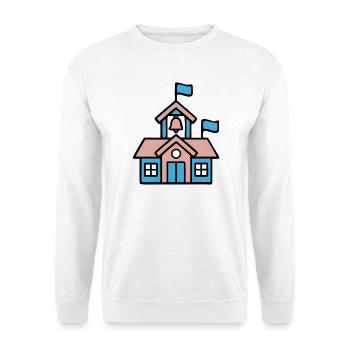 Schulhaus Glocke Icon - Unisex Pullover - Weiß - Vorne - Alina (178cm) & Michal (187cm)