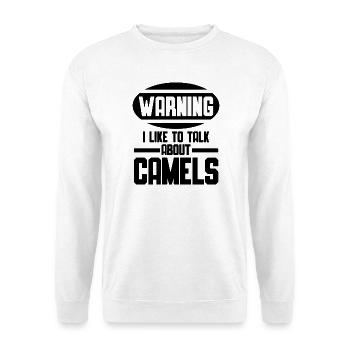 Kamel Humor Spruch - Unisex Pullover - Weiß - Vorne - Alina (178cm) & Michal (187cm)