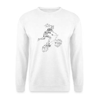Freestyle-BMX Geschenk für eine Freestyle-Fahrerin - Unisex Pullover - Weiß - Vorne - Alina (178cm) & Michal (187cm)