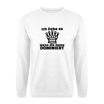 Schach_Dame - Unisex Pullover - Weiß - Vorne - Alina (178cm) & Michal (187cm)