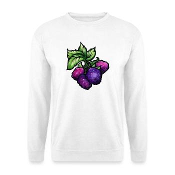 Aquarell-Himbeercluster - Unisex Pullover - Weiß - Vorne - Alina (178cm) & Michal (187cm)