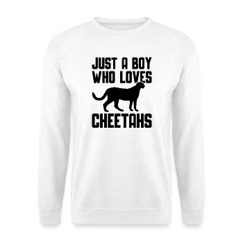 Gepard Spruch - Unisex Pullover - Weiß - Vorne - Alina (178cm) & Michal (187cm)