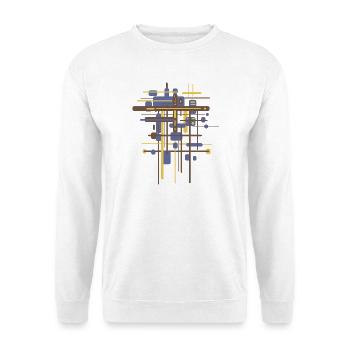 Archtectur Farben Geomertie Muster - Unisex Pullover - Weiß - Vorne - Alina (178cm) & Michal (187cm)