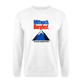 Kann doch nicht sein dass erst Mittwoch ist! - Unisex Pullover - Weiß - Vorne - Alina (178cm) & Michal (187cm)