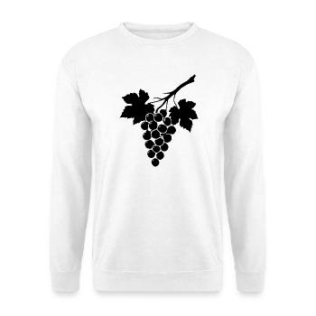Wein Weinrebe Weintrauben schwarz Geschenk  - Unisex Pullover - Weiß - Vorne - Alina (178cm) & Michal (187cm)