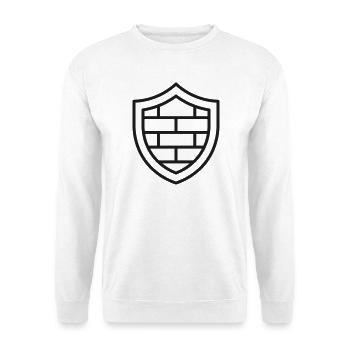 Firewall-Schildlinien-Symbol - Unisex Pullover - Weiß - Vorne - Alina (178cm) & Michal (187cm)