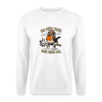 Der frühe sächsische Vogel     - Unisex Pullover - Weiß - Vorne - Alina (178cm) & Michal (187cm)