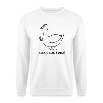 Gans wütend 2 - Unisex Pullover - Weiß - Vorne - Alina (178cm) & Michal (187cm)