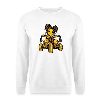 Girl Dreirad Mädchen  - Unisex Pullover - Weiß - Vorne - Alina (178cm) & Michal (187cm)