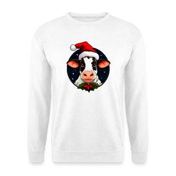 Kühe Christmas - Unisex Pullover - Weiß - Vorne - Alina (178cm) & Michal (187cm)