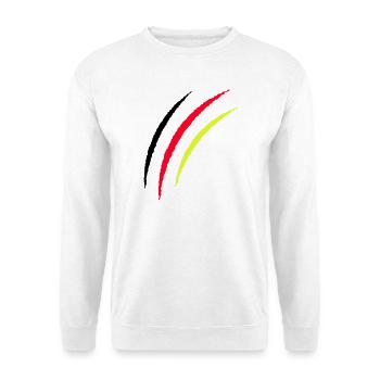 Germany Kratzer Kontrast - Unisex Pullover - Weiß - Vorne - Alina (178cm) & Michal (187cm)
