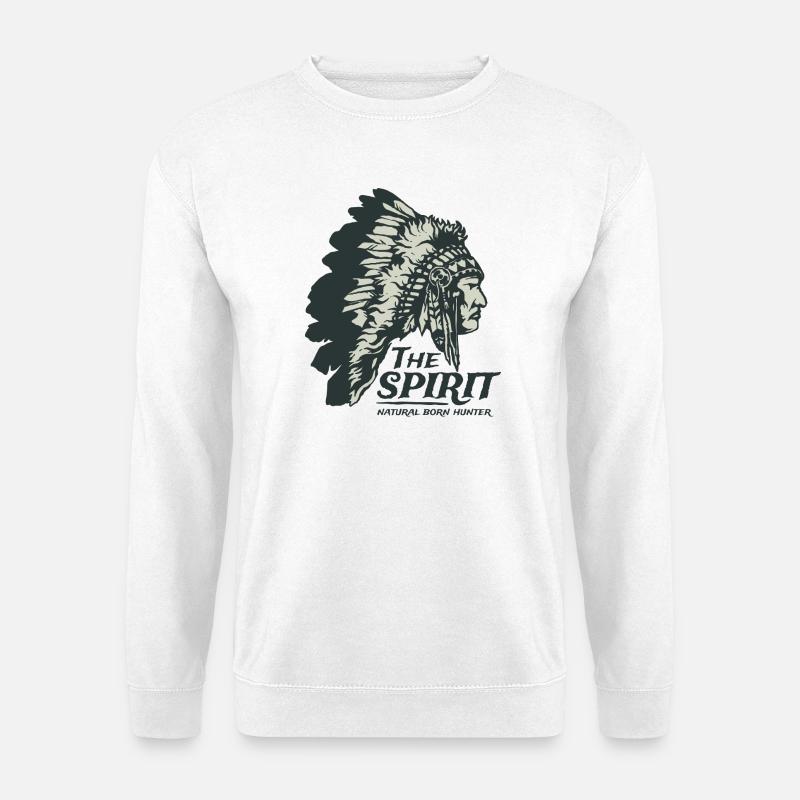 Indianer Häuptling Apache Federschmuck Geschenk - Unisex Pullover - Weiß