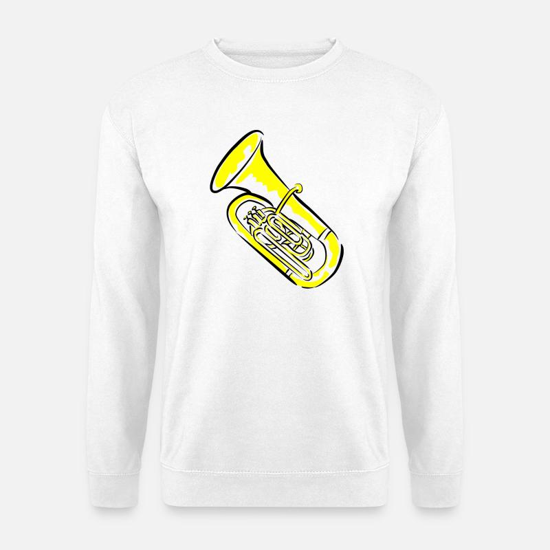 Grafische Tuba Illustration auf Kleidung - Unisex Pullover - Weiß