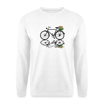 fahrrad blumen radfahrer - Unisex Pullover - Weiß - Vorne