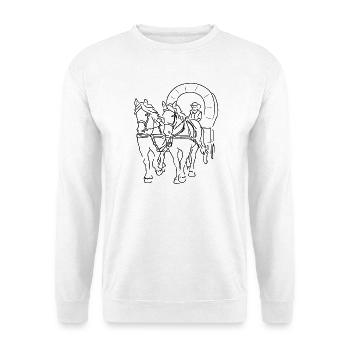 planwagen pferde reise - Unisex Pullover - Weiß - Vorne