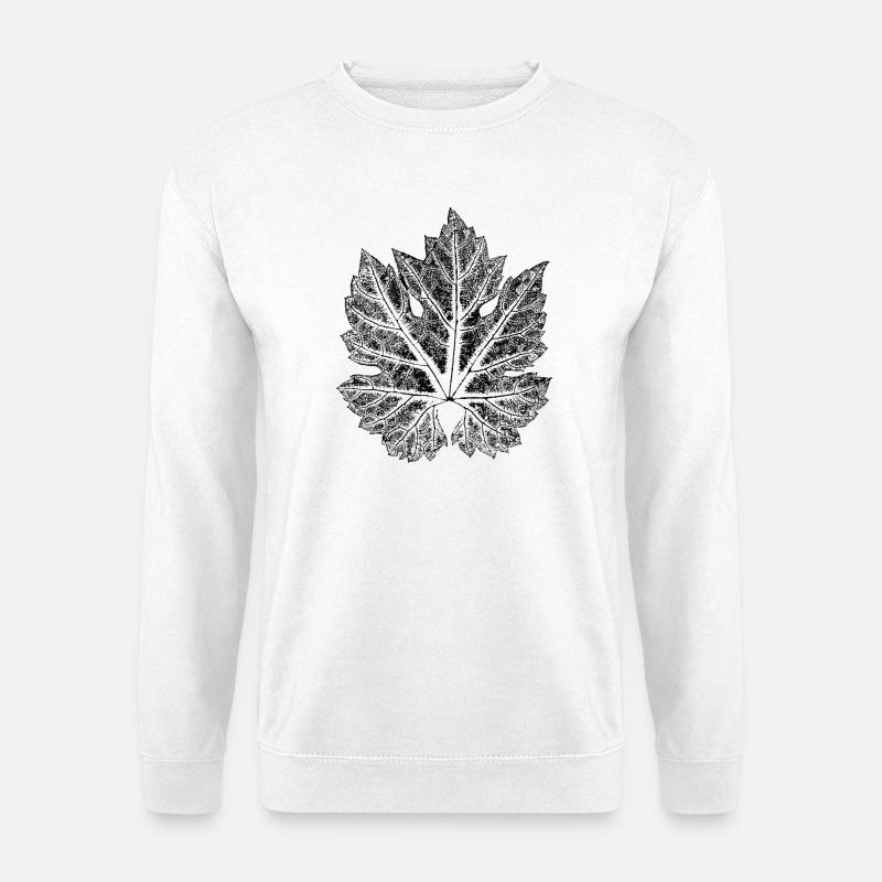 Grape leaf - leaf of wine / botanical - Unisex Sweatshirt - white
