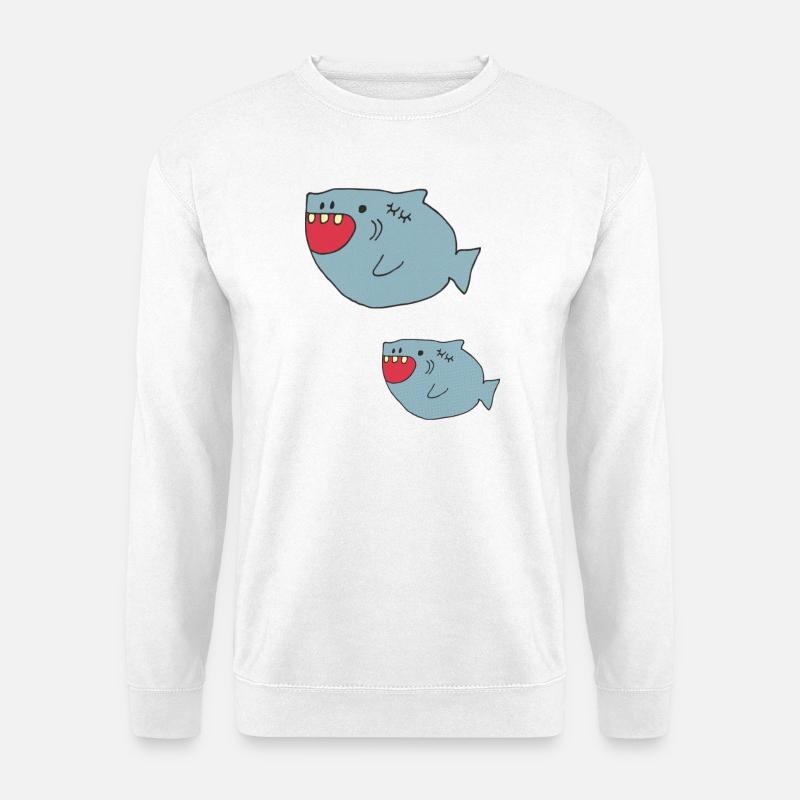 haifisch vater und sohn - Unisex Pullover - Weiß